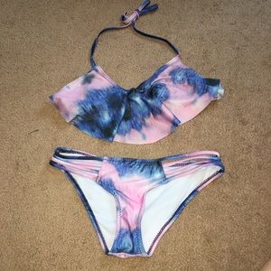 Light purple and blue tie dye bikini